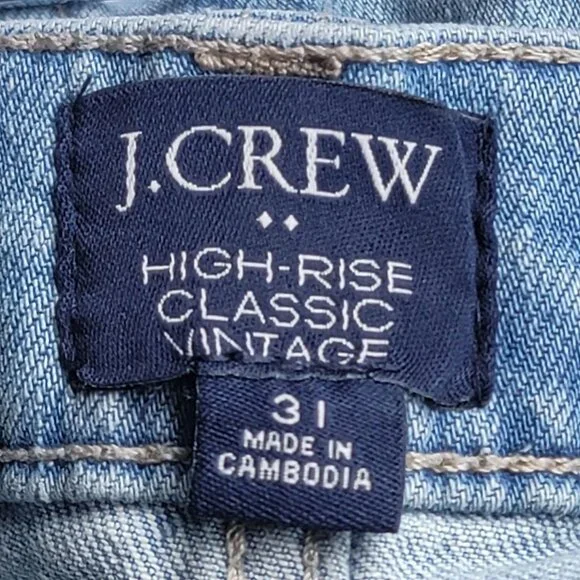 J.Crew Cotton Blend High-Rise Classic Vintage in All-Day Stretch. Size 31 - Picture 5 of 7